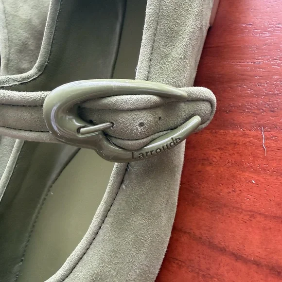 Larroude Verona Ballet Flat In Seaweed Suede - Picture 12 of 14